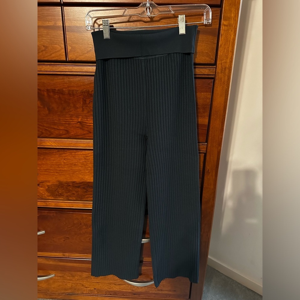 MM LaFleur Finley Ribbed Jardigan Knit Legging in Deep Sea Blue. XL.